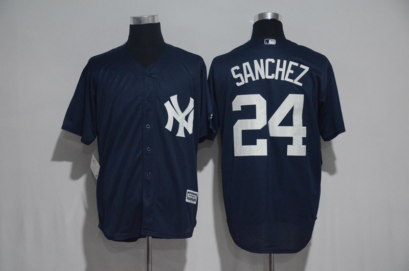 2017 MLB New York Yankees #24 Sanchez Blue Jerseys->new york yankees->MLB Jersey